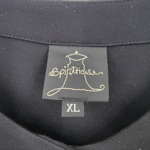 Spirit House Tunic Top Womens XL Black Button Up Relaxed Fit Lagenlook - Picture 8 of 10